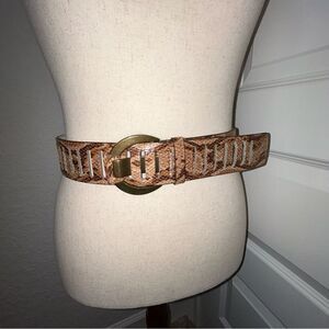 New, Jessica Simpson Snakeskin Print Buckle Statement Belt